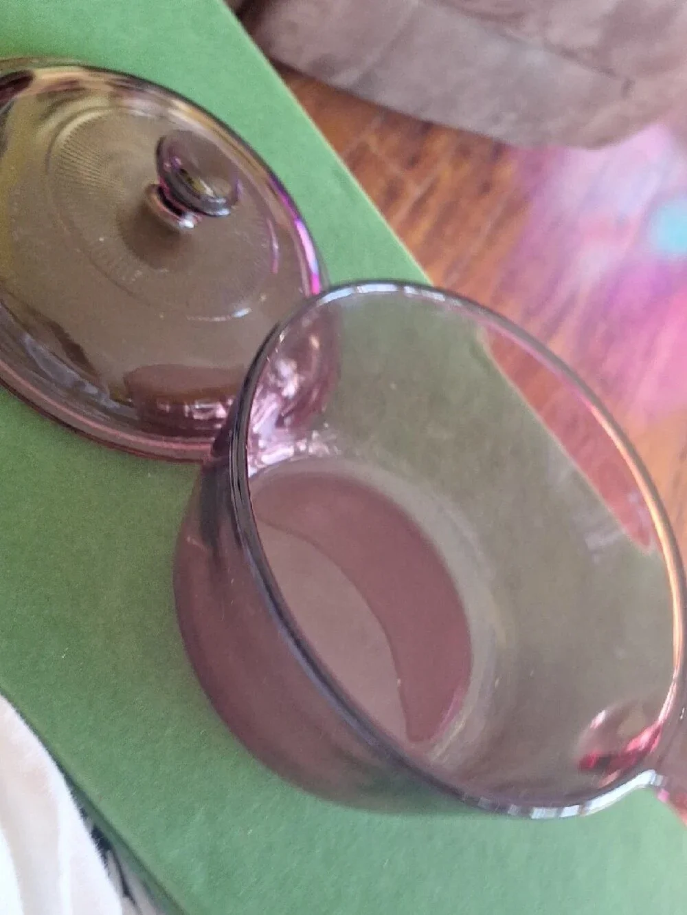 Vision Purple Glass Saucepan with Lid - Elegant Heat-Resistant Cookware